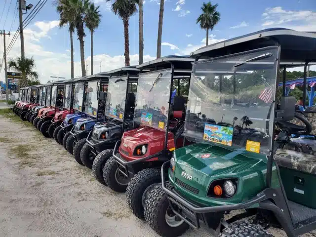 custom golf carts for rent in Panama City Beach by Hangout By The Sea